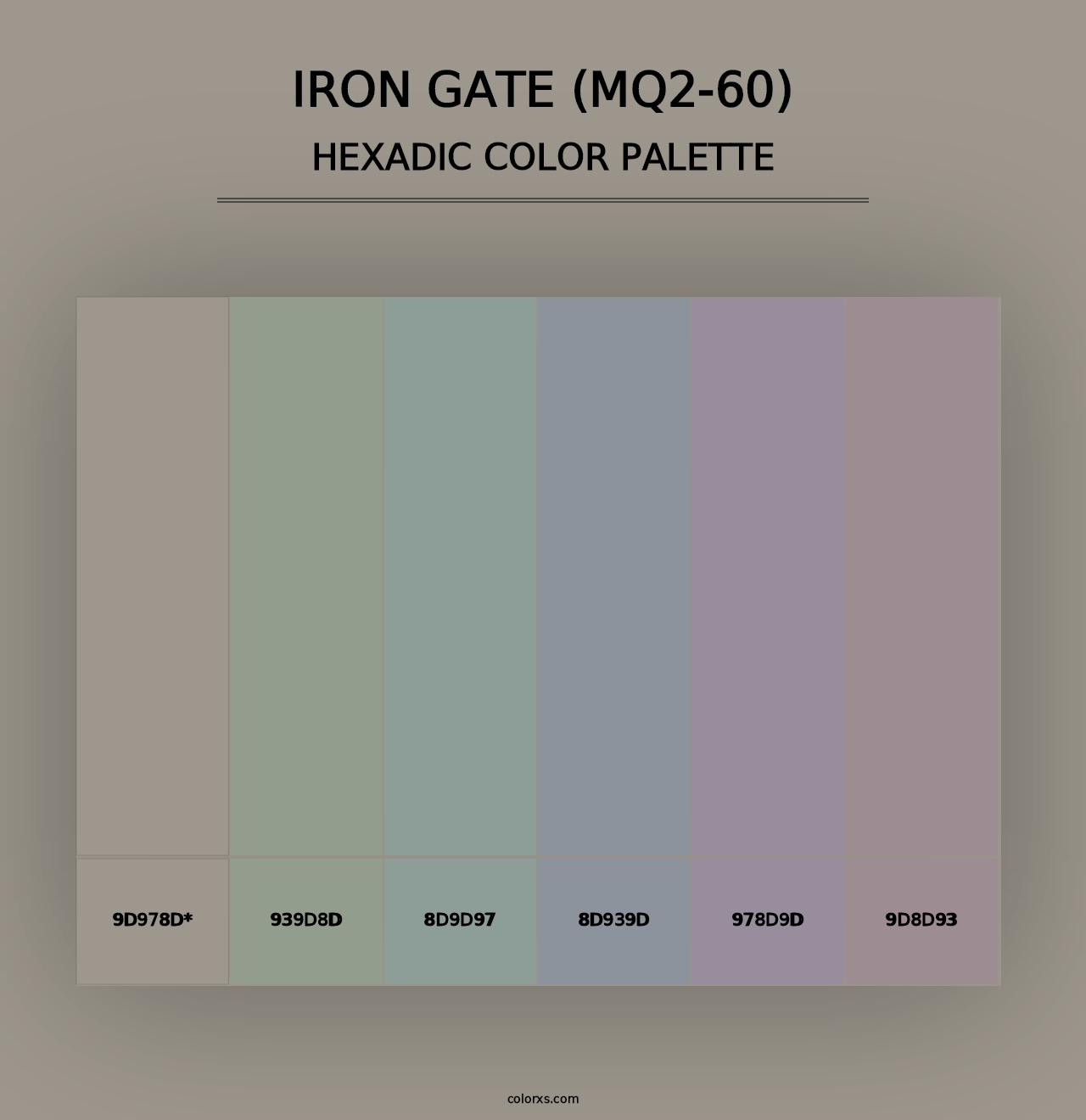 Iron Gate (MQ2-60) - Hexadic Color Palette