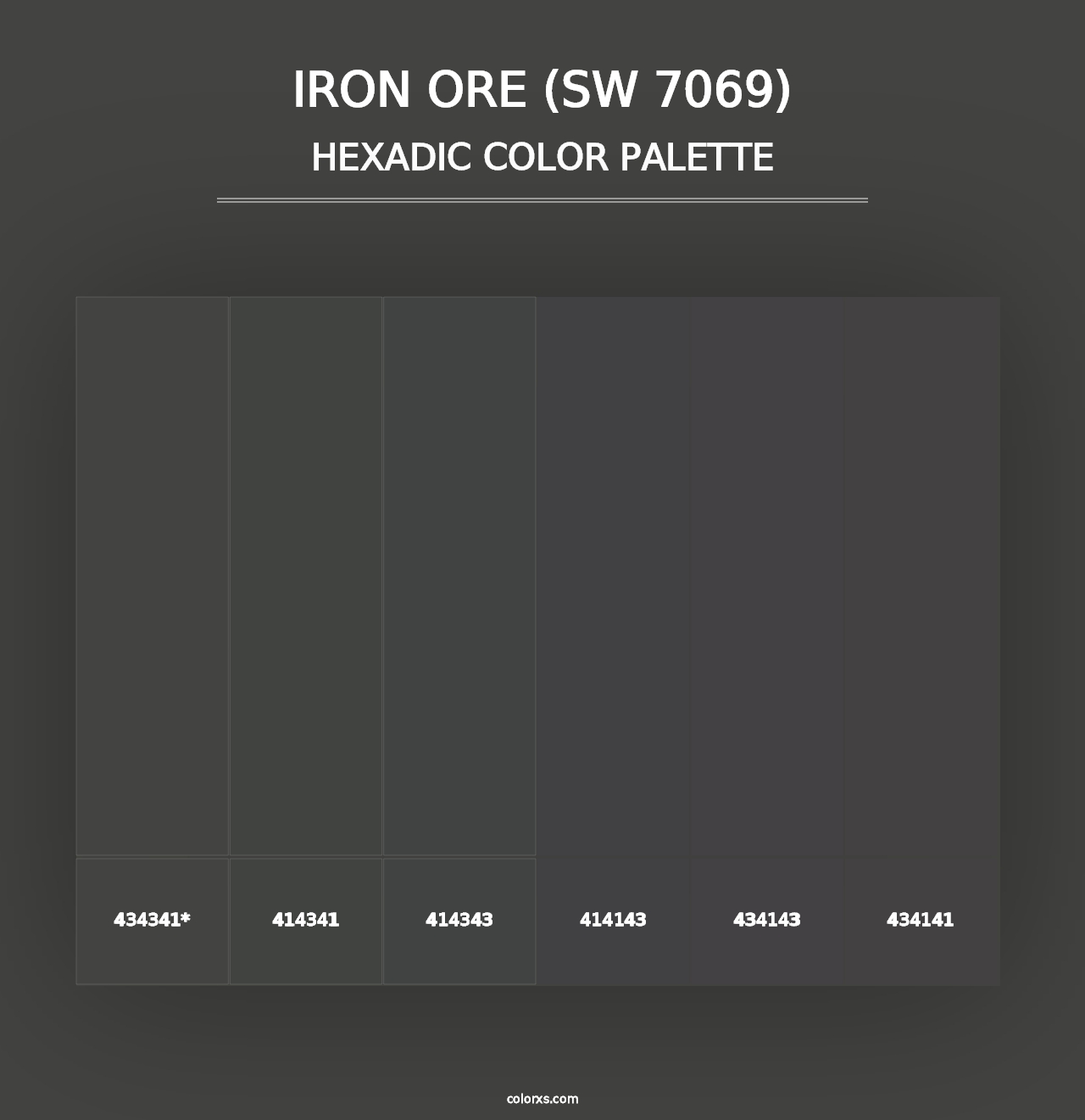 Iron Ore (SW 7069) - Hexadic Color Palette