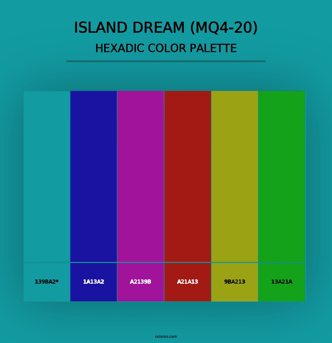 Island Dream (MQ4-20) - Hexadic Color Palette