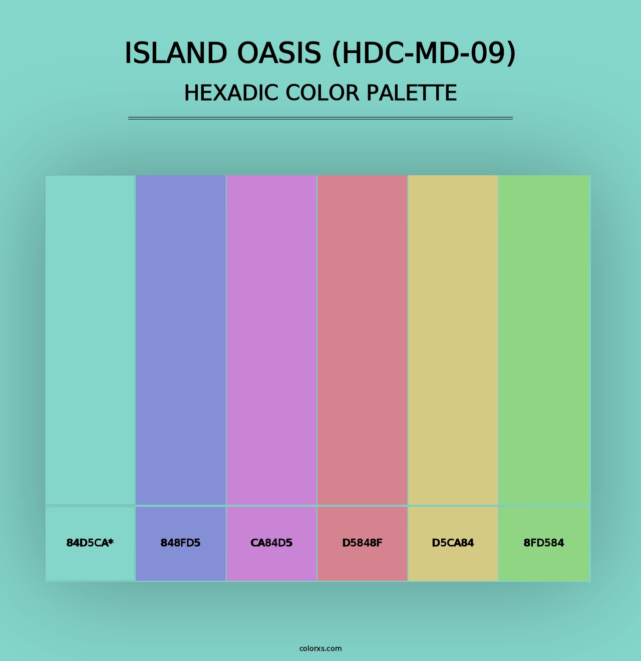 Island Oasis (HDC-MD-09) - Hexadic Color Palette