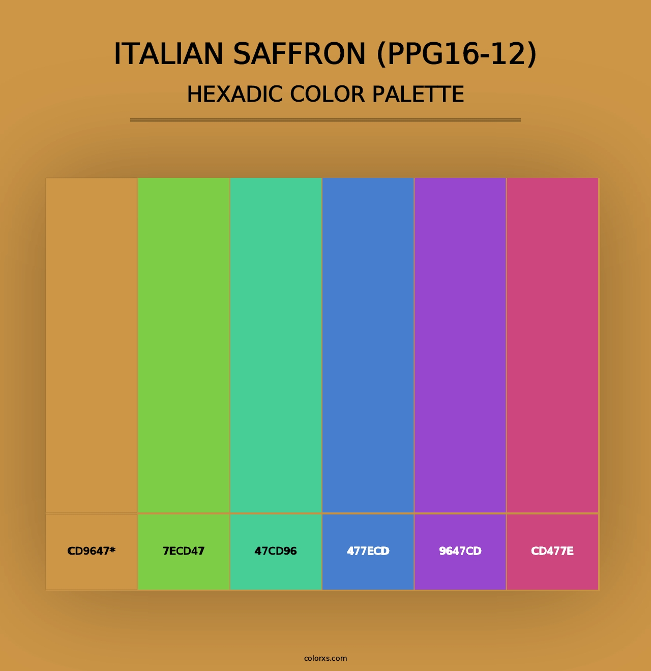 Italian Saffron (PPG16-12) - Hexadic Color Palette