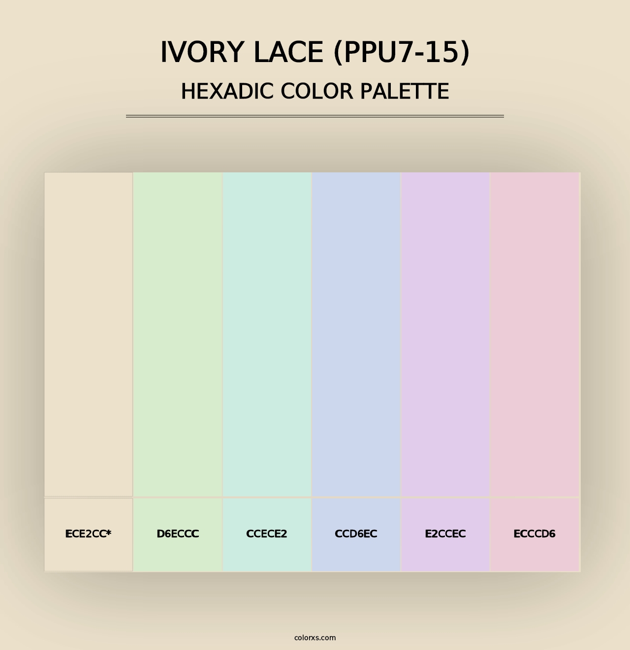 Ivory Lace (PPU7-15) - Hexadic Color Palette