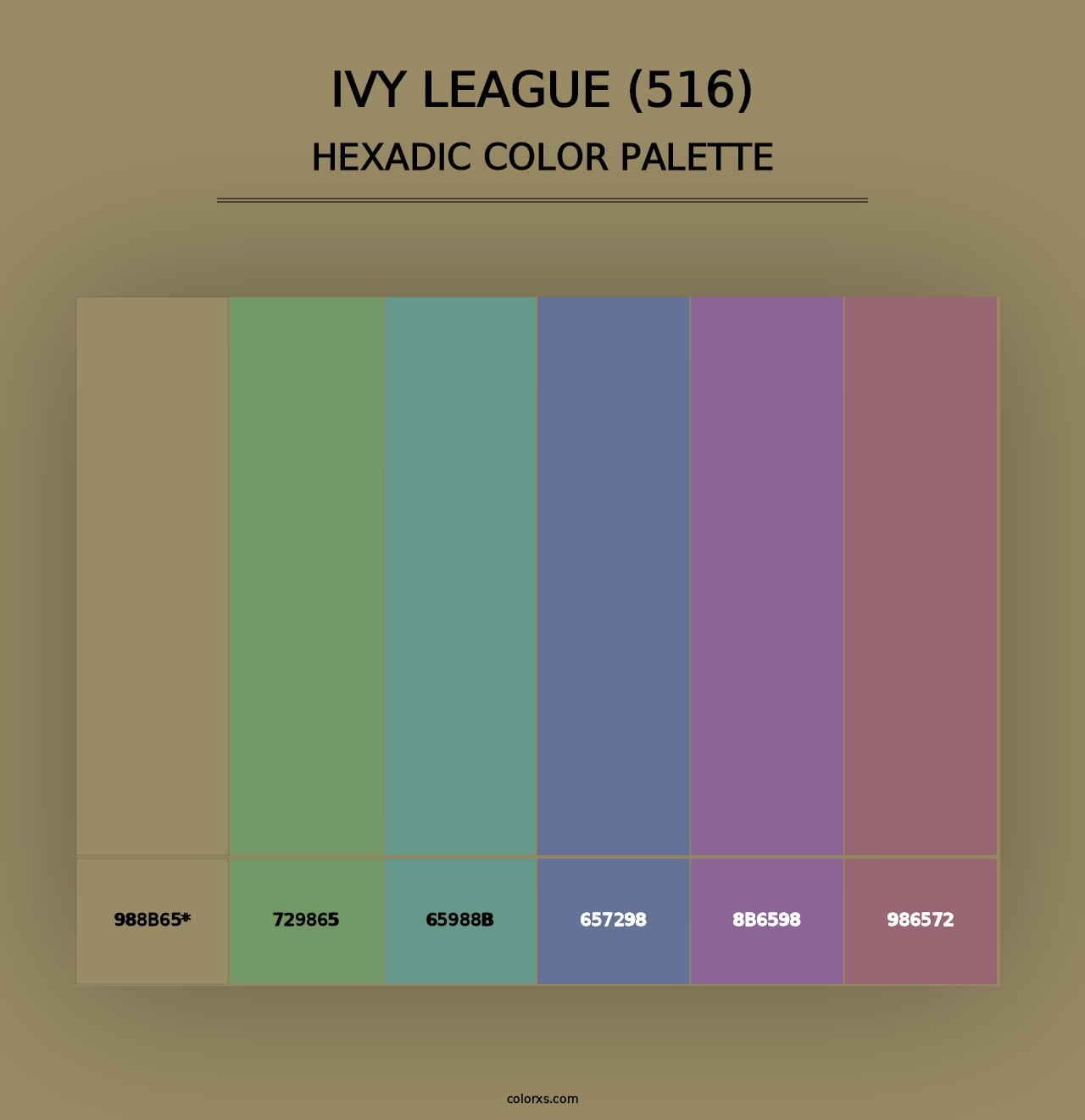 Ivy League (516) - Hexadic Color Palette