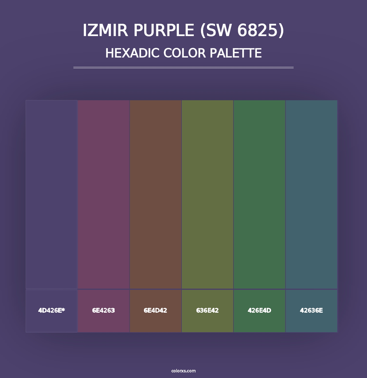 Izmir Purple (SW 6825) - Hexadic Color Palette