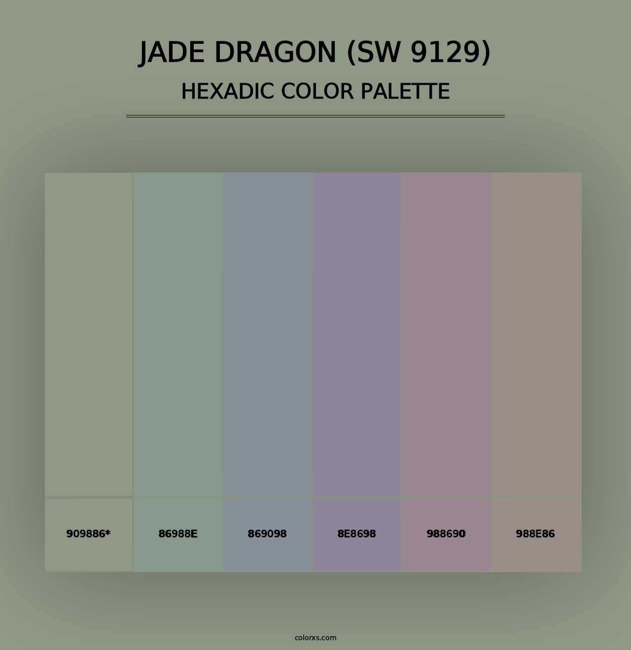 Jade Dragon (SW 9129) - Hexadic Color Palette