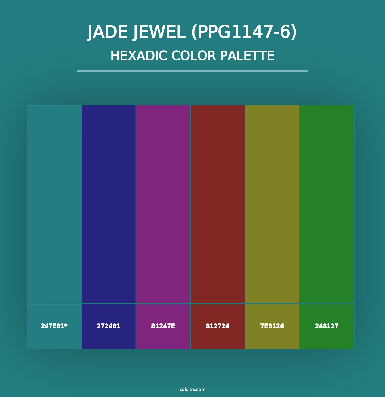 Jade Jewel (PPG1147-6) - Hexadic Color Palette