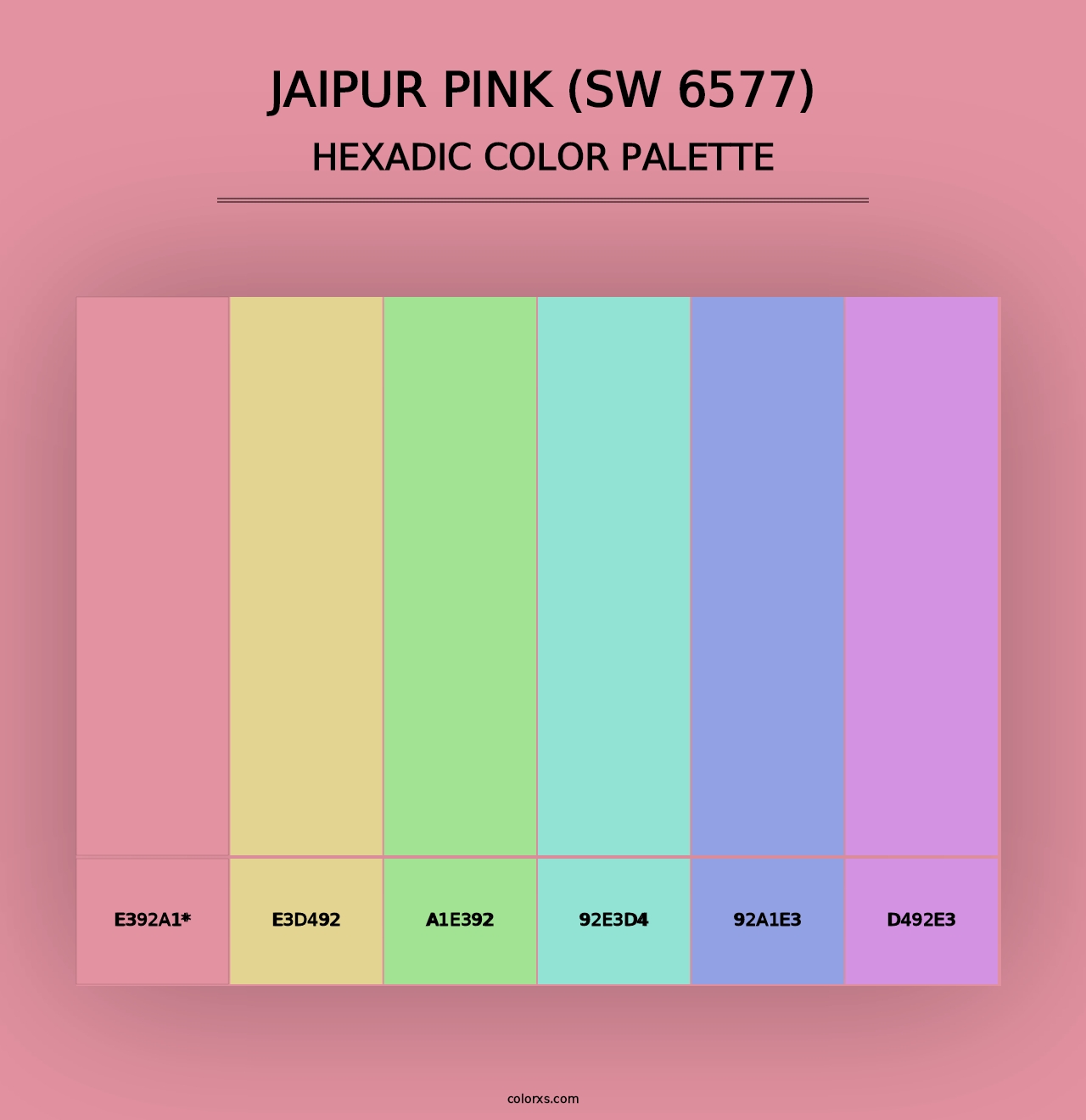 Jaipur Pink (SW 6577) - Hexadic Color Palette