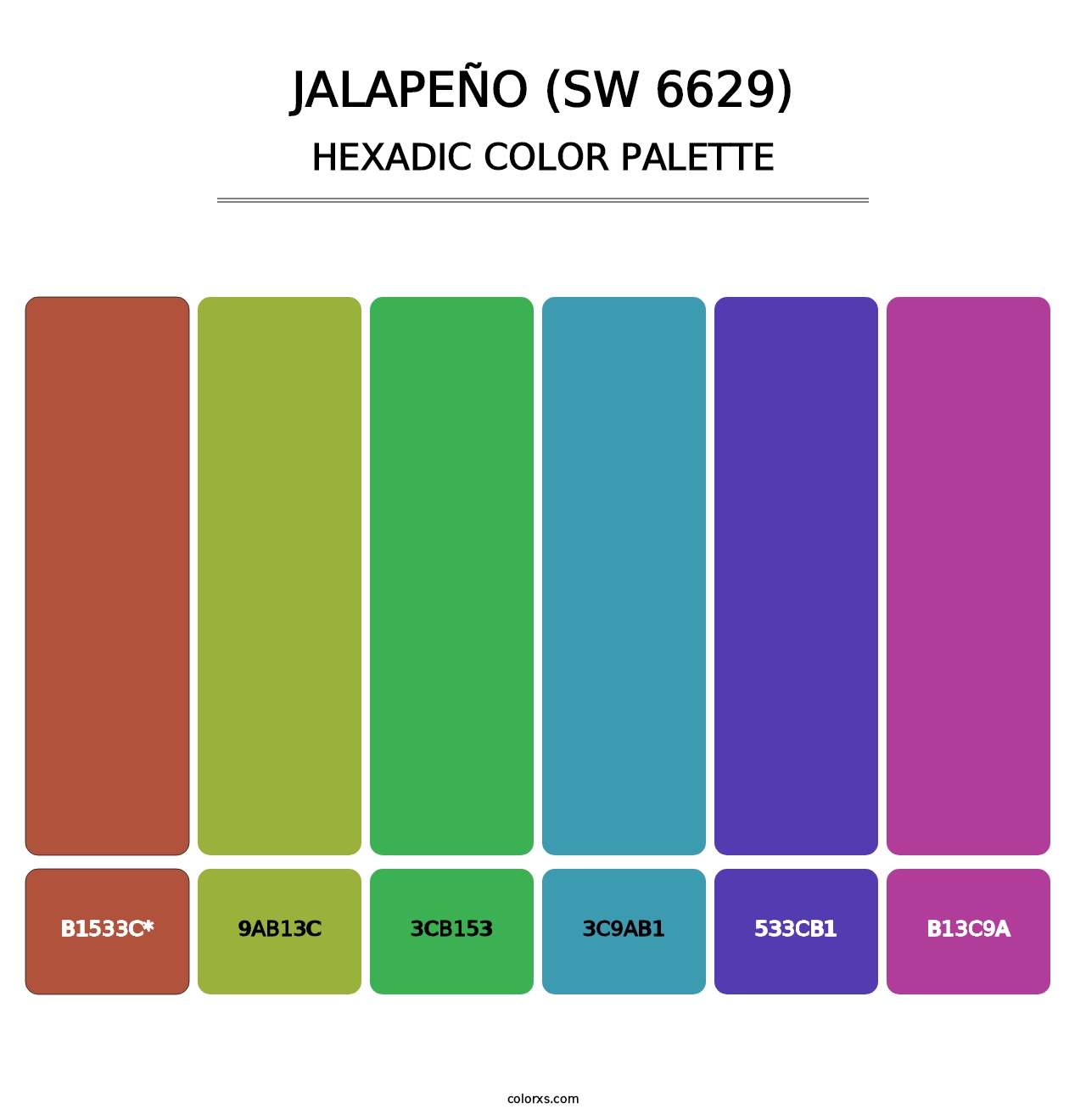 Jalapeño (SW 6629) - Hexadic Color Palette