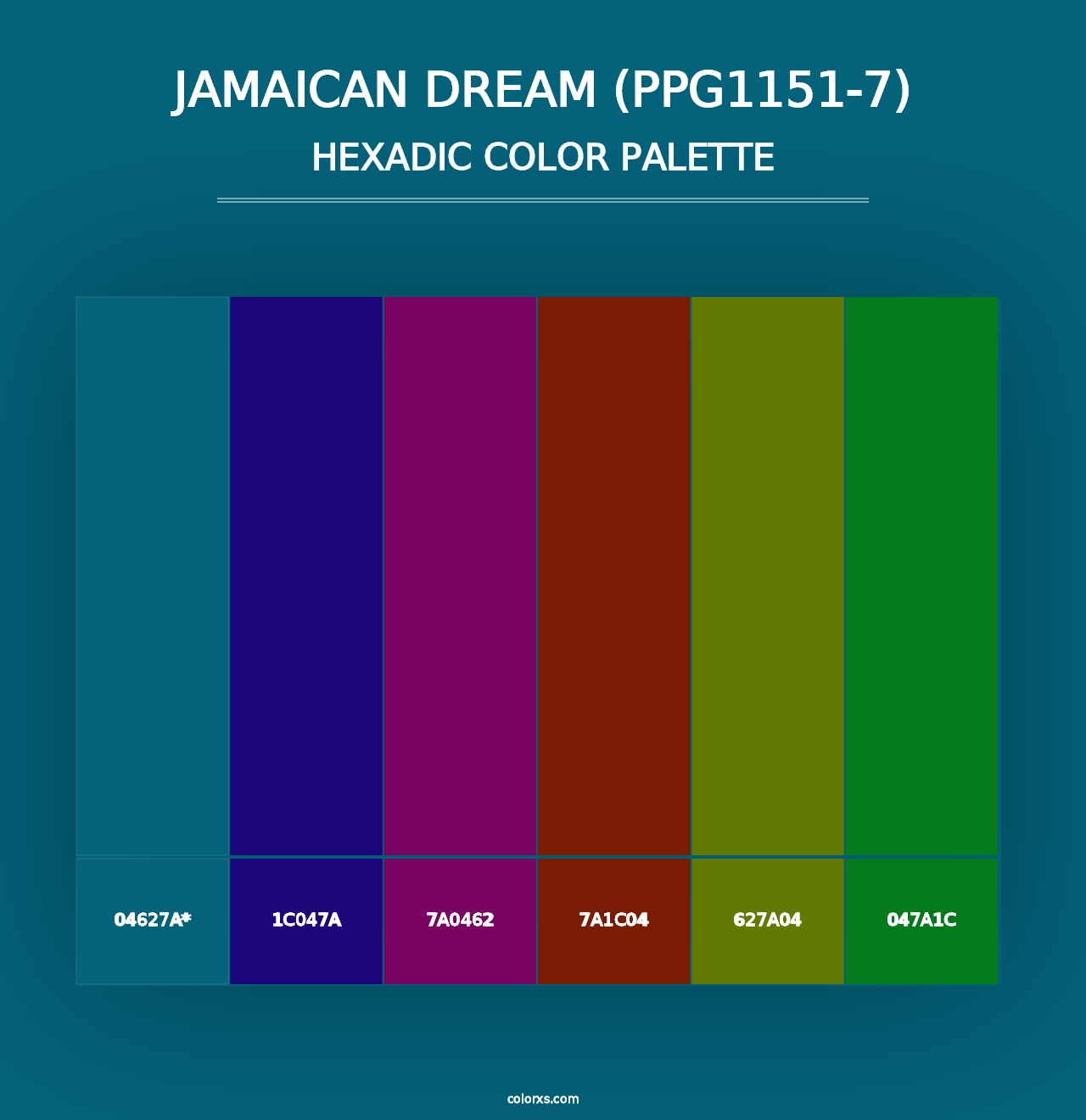 Jamaican Dream (PPG1151-7) - Hexadic Color Palette