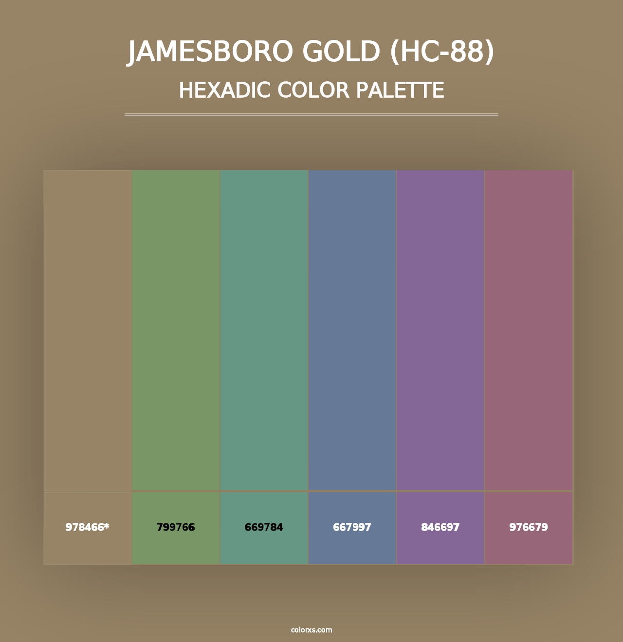 Jamesboro Gold (HC-88) - Hexadic Color Palette