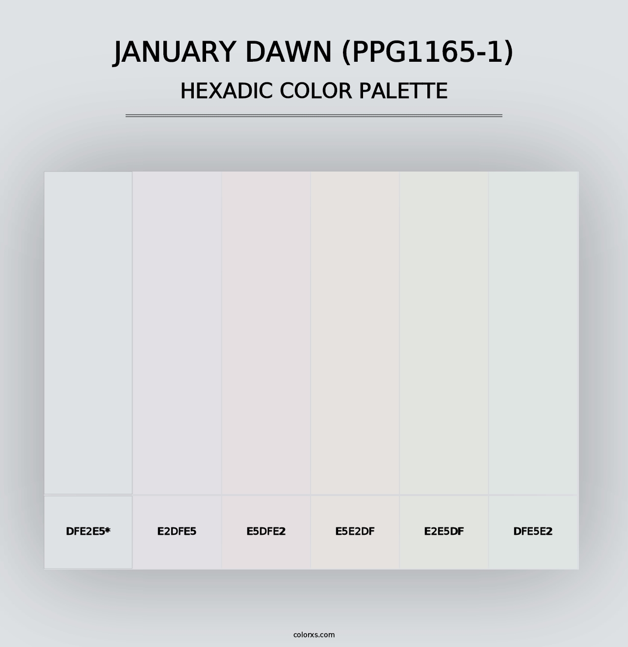 January Dawn (PPG1165-1) - Hexadic Color Palette