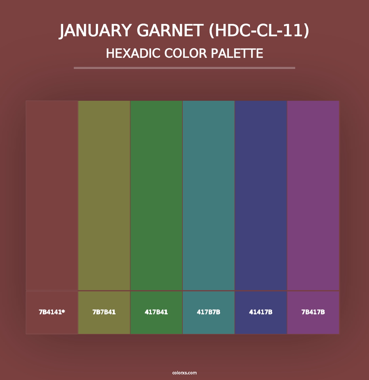 January Garnet (HDC-CL-11) - Hexadic Color Palette