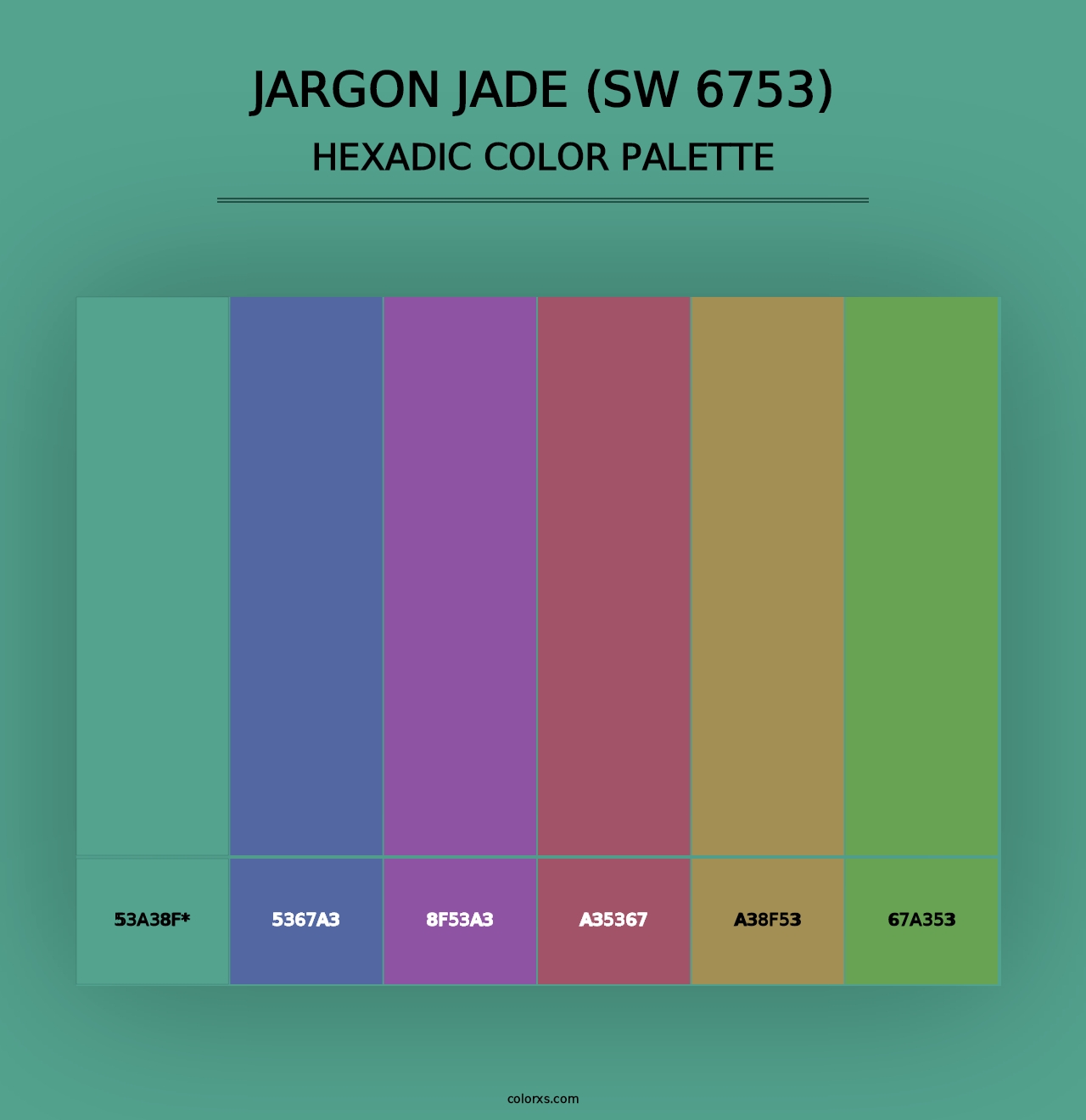 Jargon Jade (SW 6753) - Hexadic Color Palette