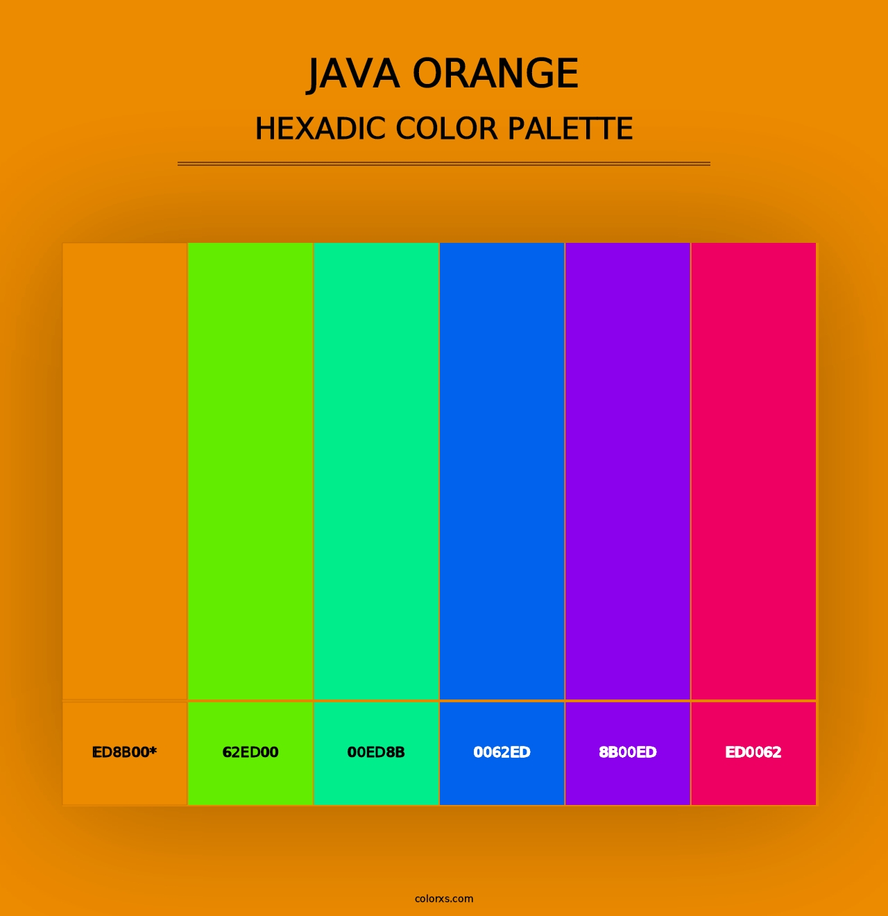 Java Orange - Hexadic Color Palette