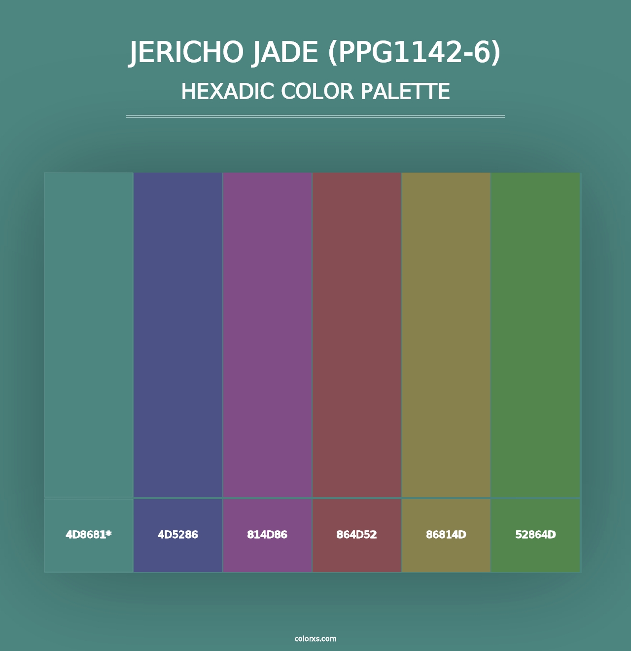 Jericho Jade (PPG1142-6) - Hexadic Color Palette