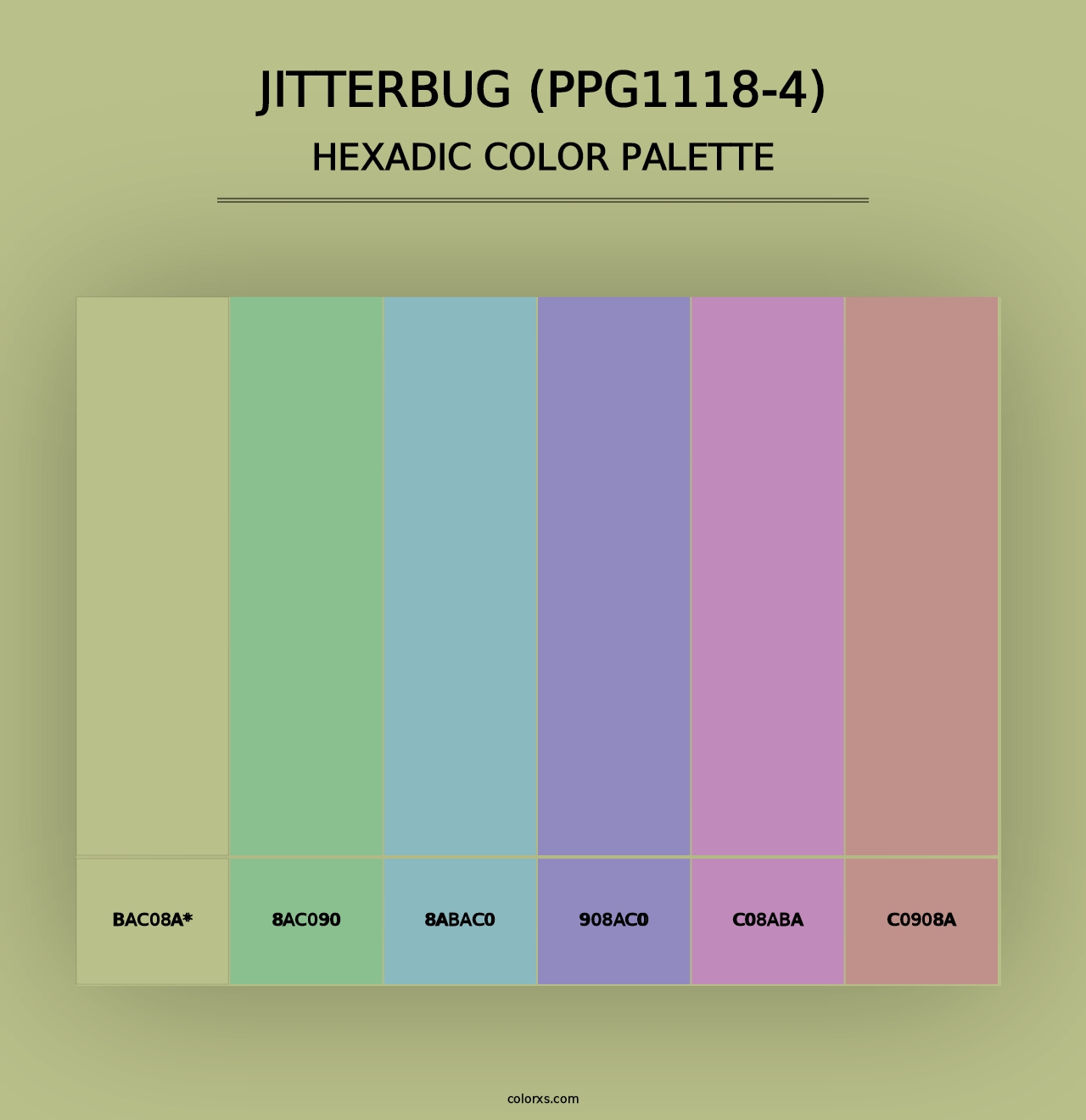 Jitterbug (PPG1118-4) - Hexadic Color Palette