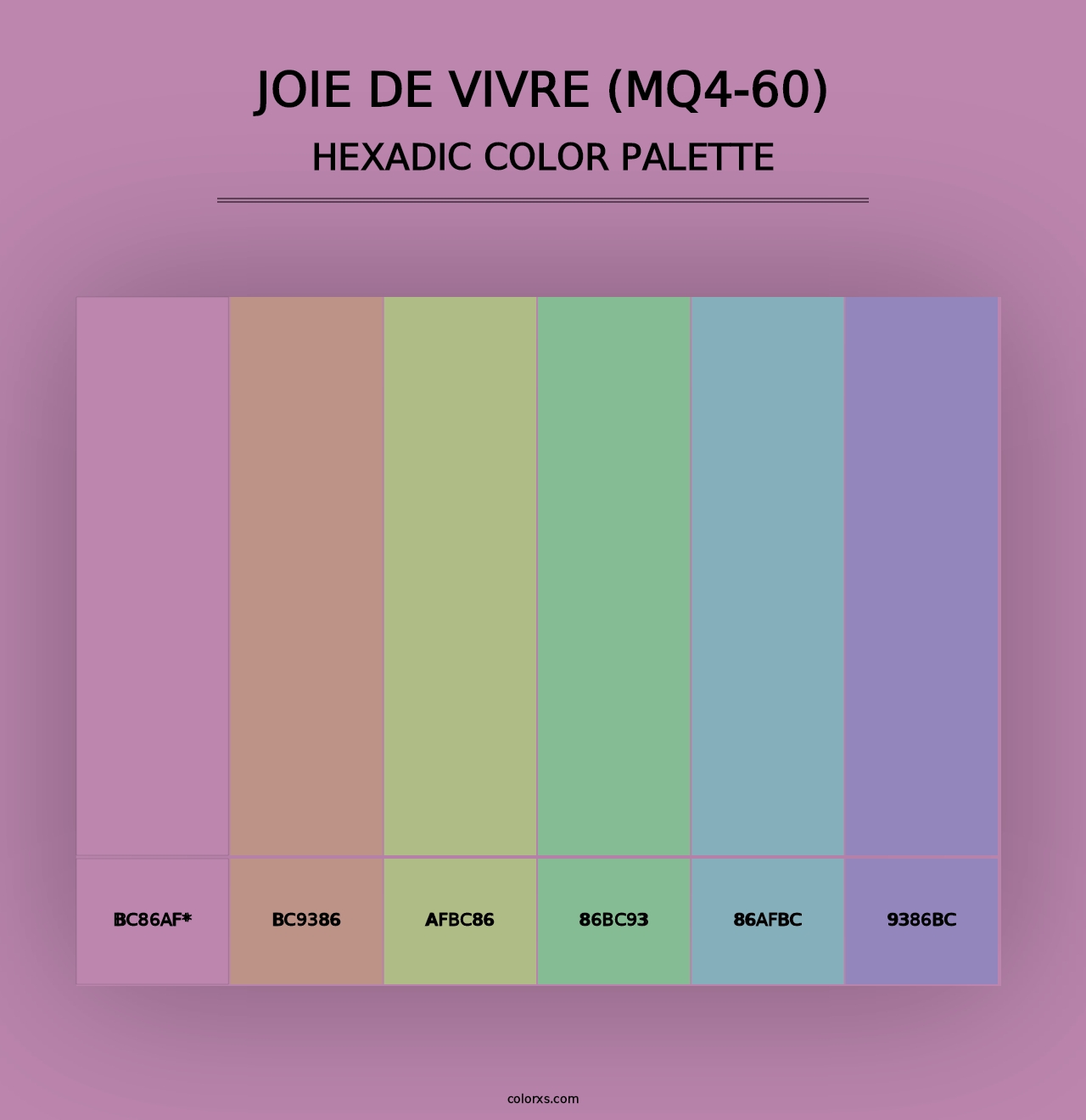 Joie De Vivre (MQ4-60) - Hexadic Color Palette