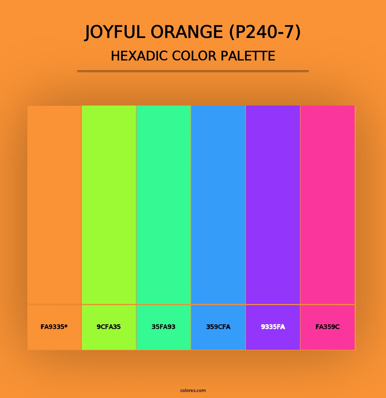 Joyful Orange (P240-7) - Hexadic Color Palette