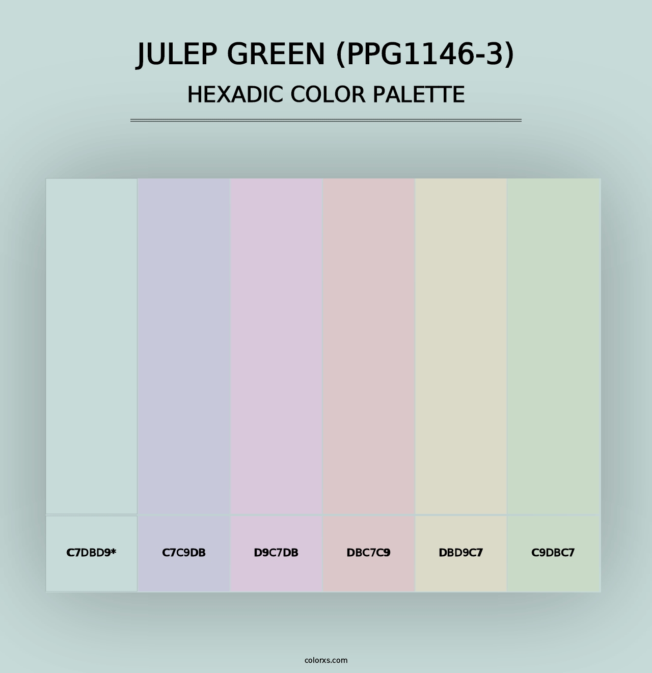 Julep Green (PPG1146-3) - Hexadic Color Palette