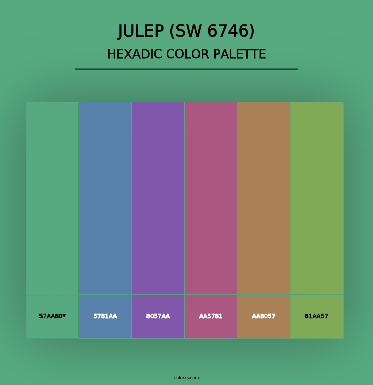 Julep (SW 6746) - Hexadic Color Palette