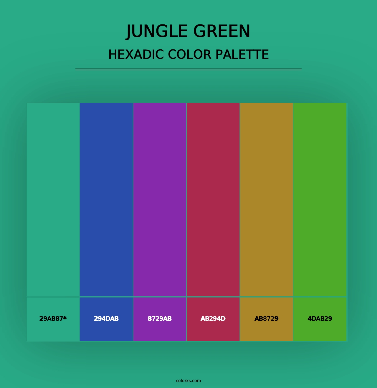 Jungle Green - Hexadic Color Palette