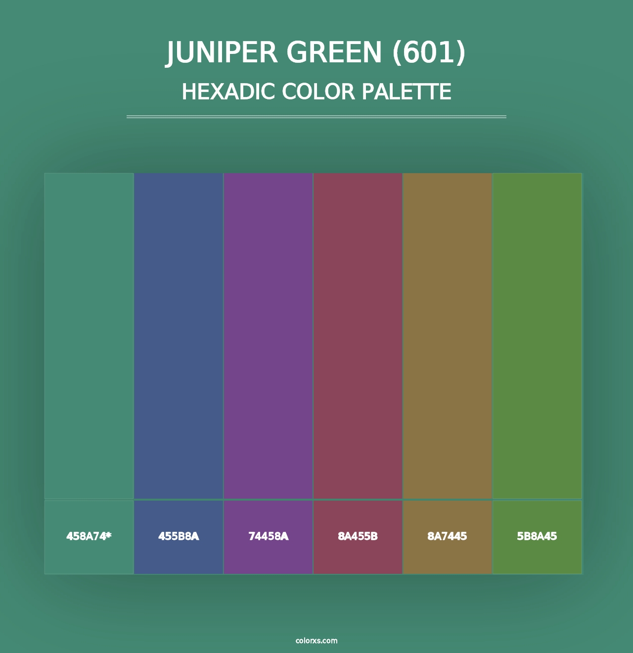 Juniper Green (601) - Hexadic Color Palette