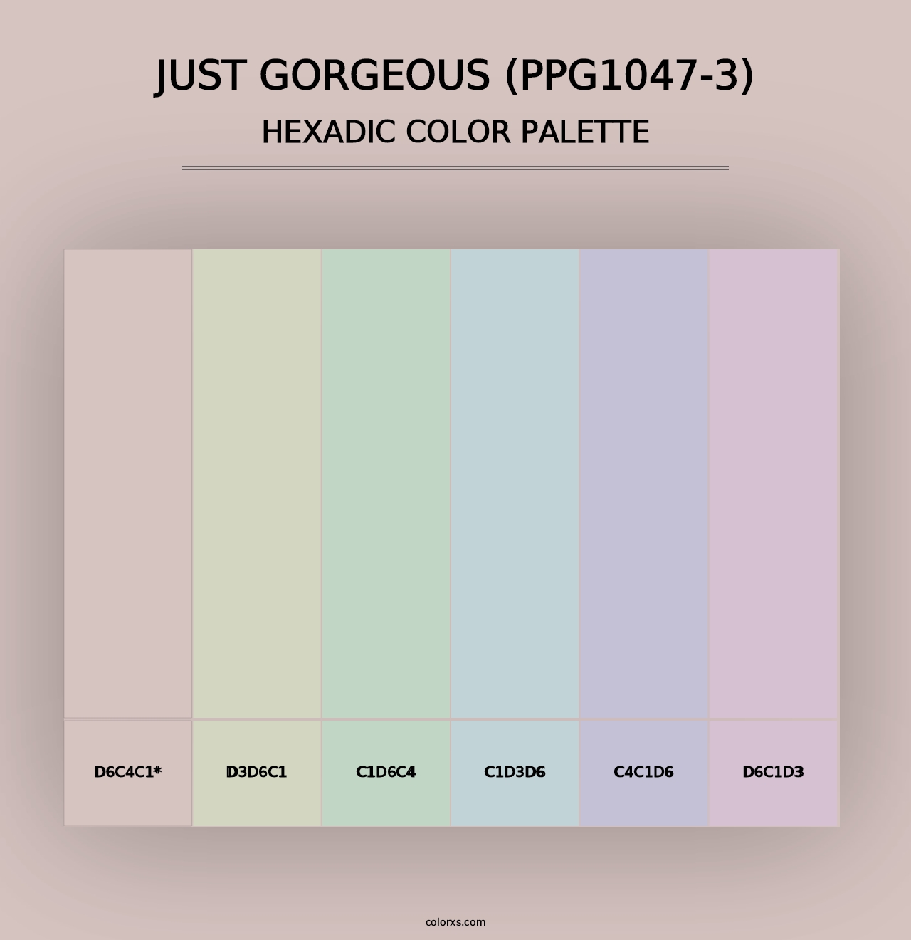 Just Gorgeous (PPG1047-3) - Hexadic Color Palette