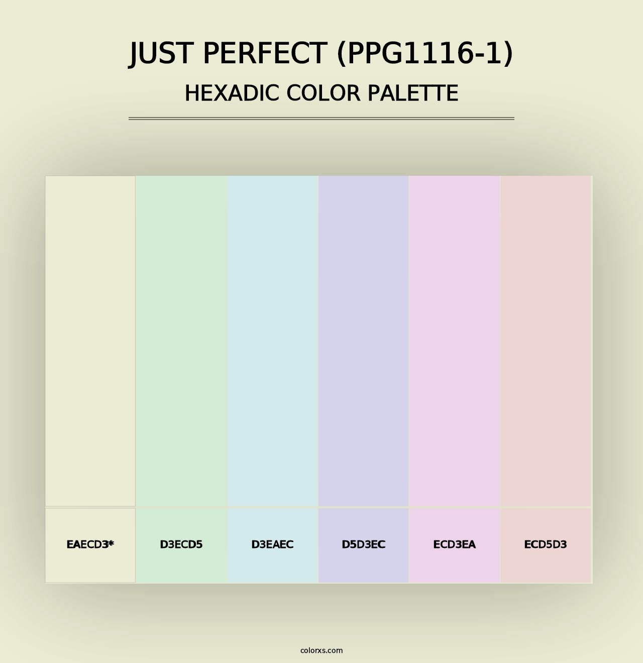 Just Perfect (PPG1116-1) - Hexadic Color Palette