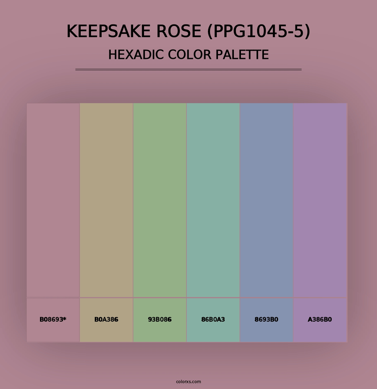 Keepsake Rose (PPG1045-5) - Hexadic Color Palette