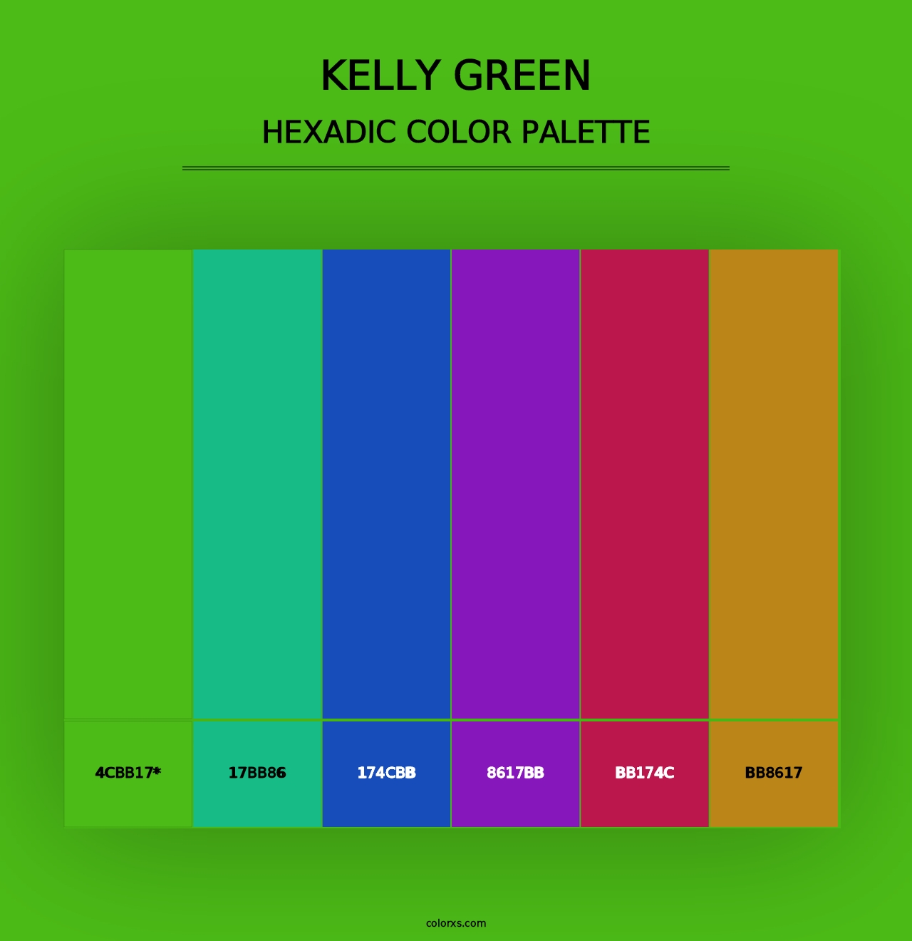 Kelly Green - Hexadic Color Palette