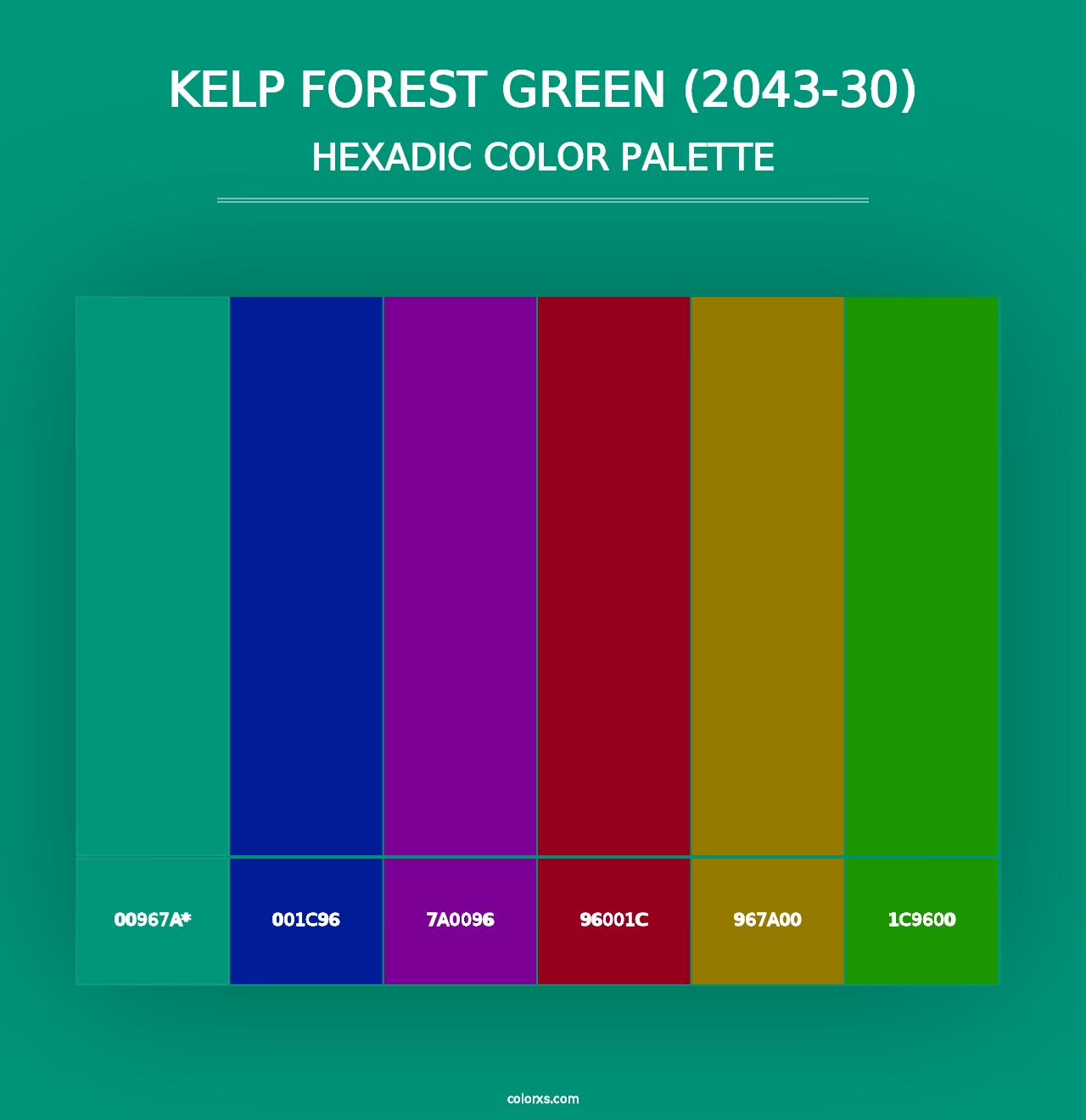 Kelp Forest Green (2043-30) - Hexadic Color Palette