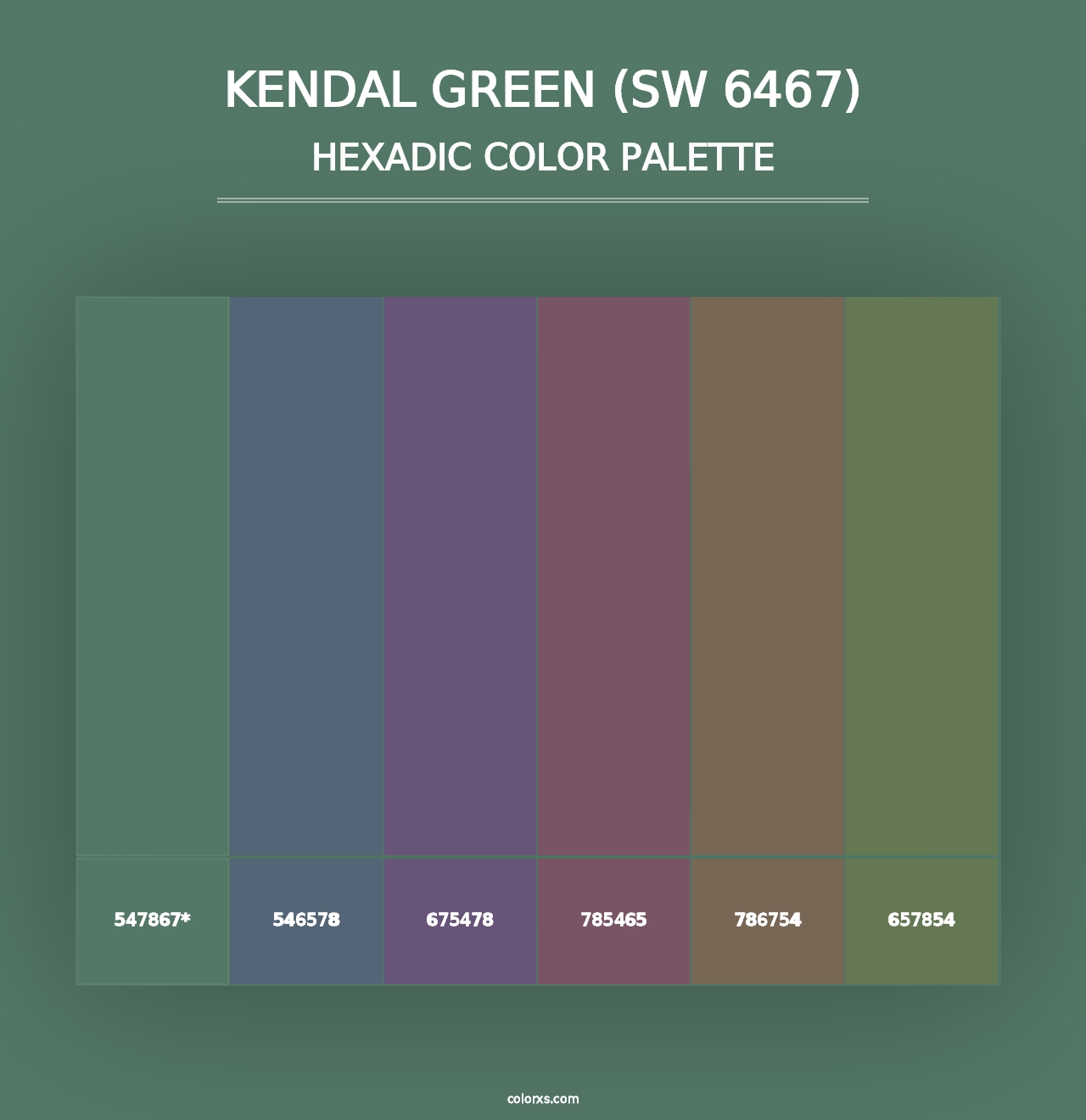 Kendal Green (SW 6467) - Hexadic Color Palette