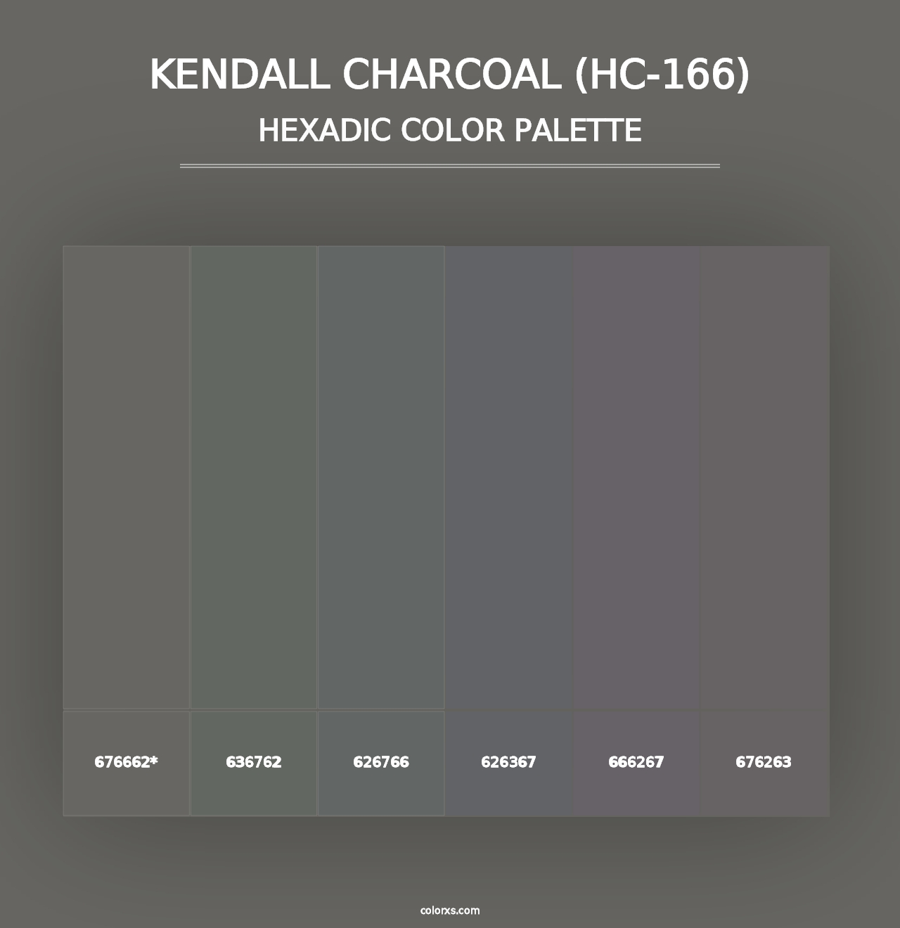 Kendall Charcoal (HC-166) - Hexadic Color Palette