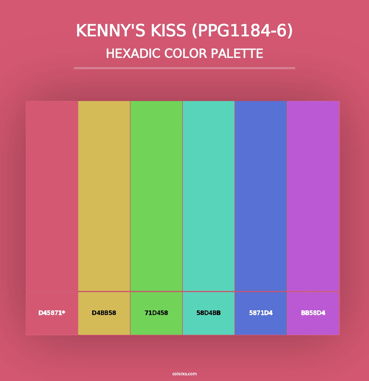 Kenny's Kiss (PPG1184-6) - Hexadic Color Palette