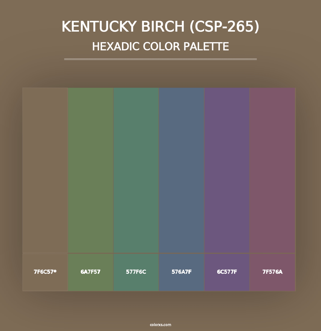 Kentucky Birch (CSP-265) - Hexadic Color Palette