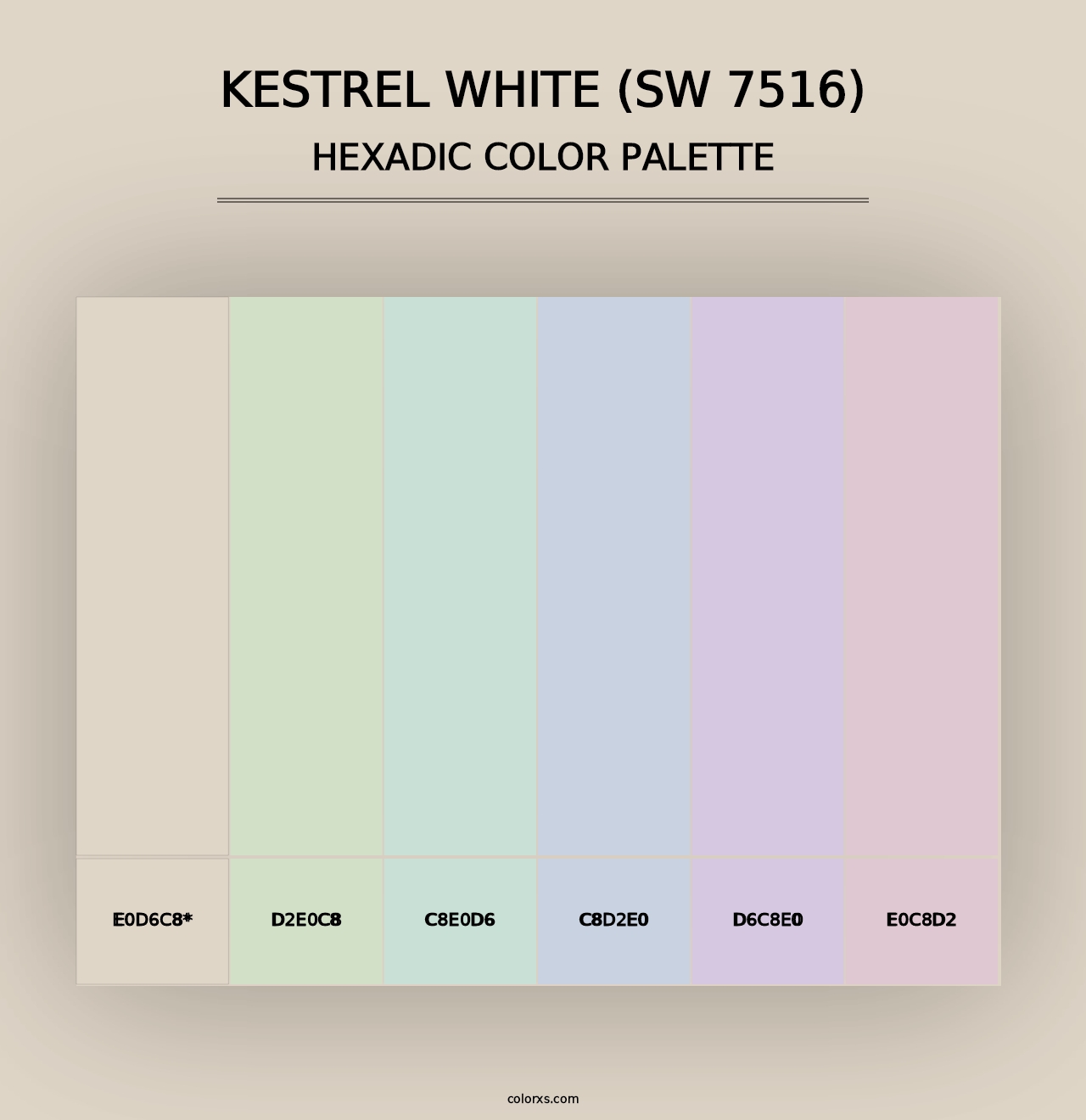 Kestrel White (SW 7516) - Hexadic Color Palette