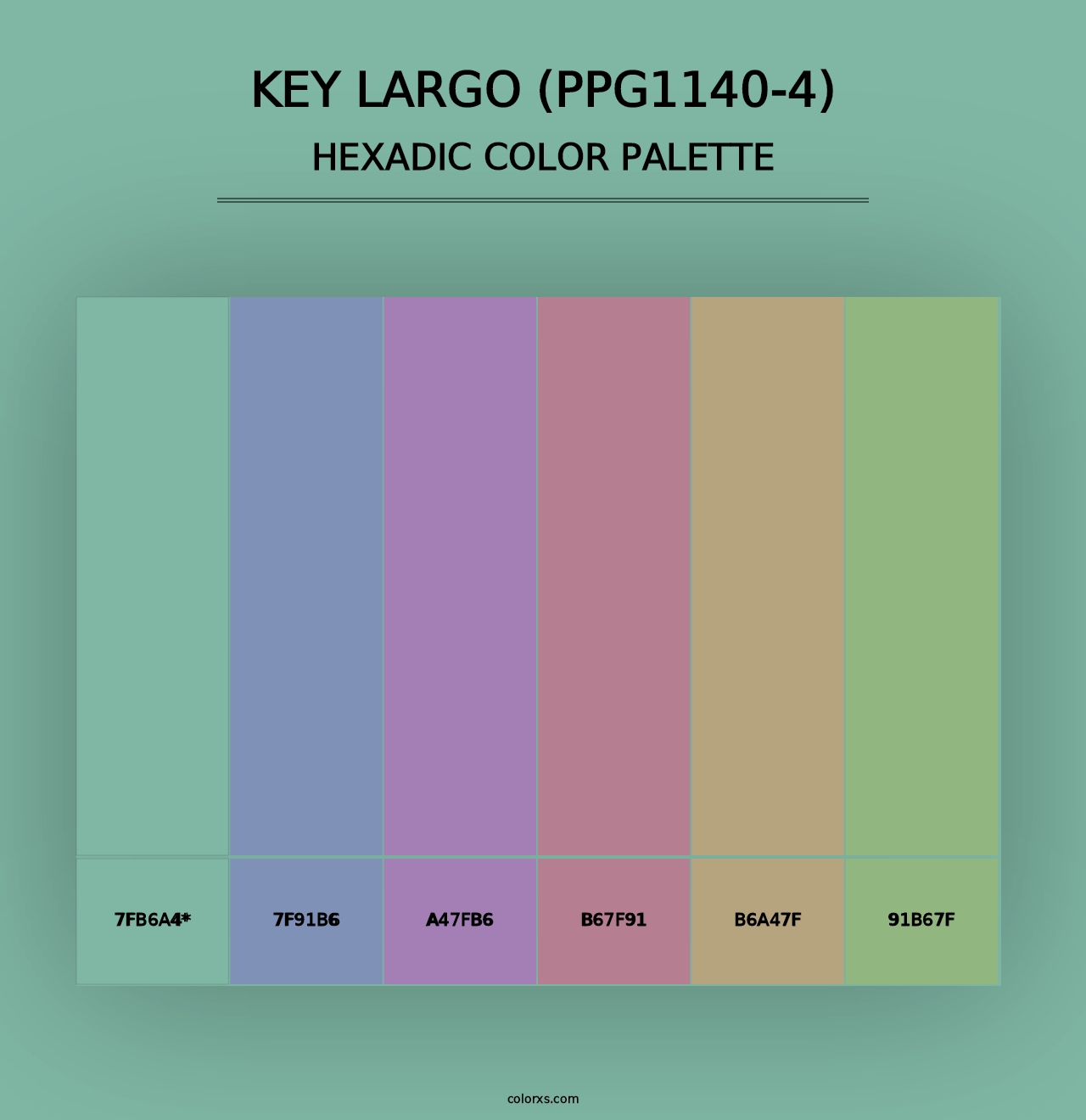 Key Largo (PPG1140-4) - Hexadic Color Palette