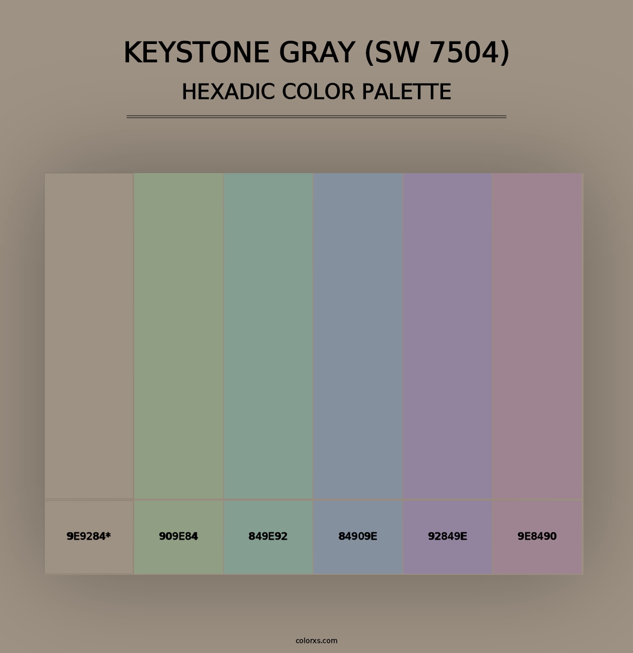 Keystone Gray (SW 7504) - Hexadic Color Palette