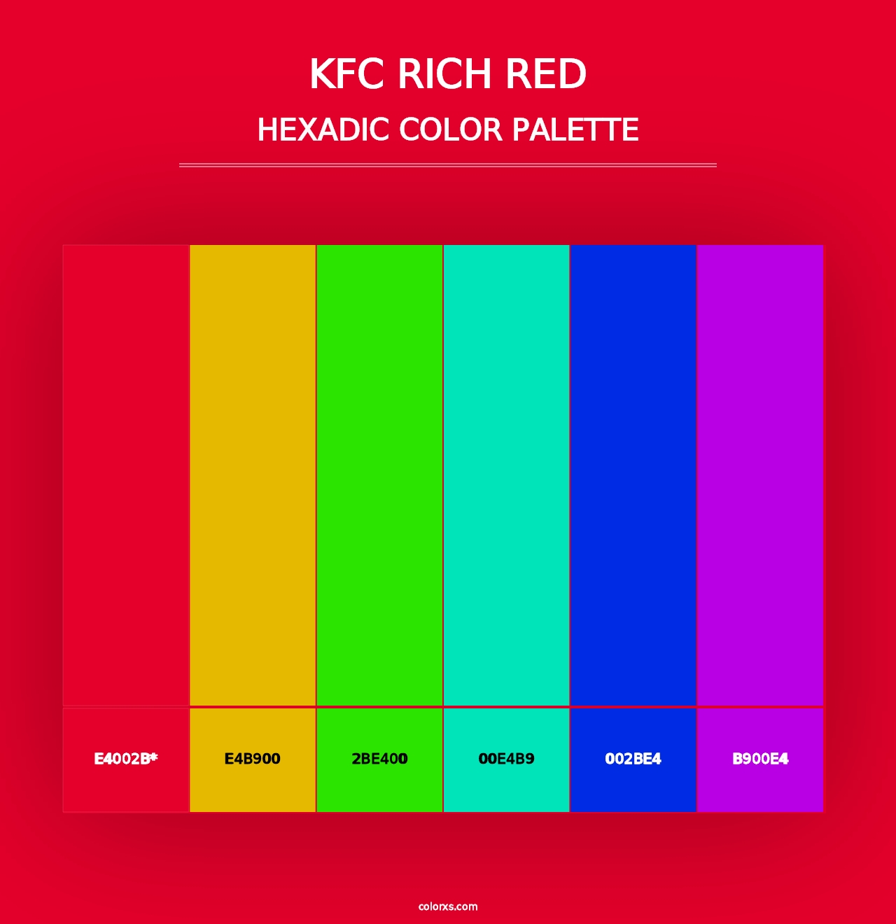 KFC Rich Red - Hexadic Color Palette