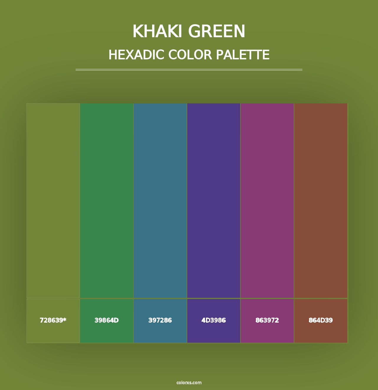 Khaki Green - Hexadic Color Palette