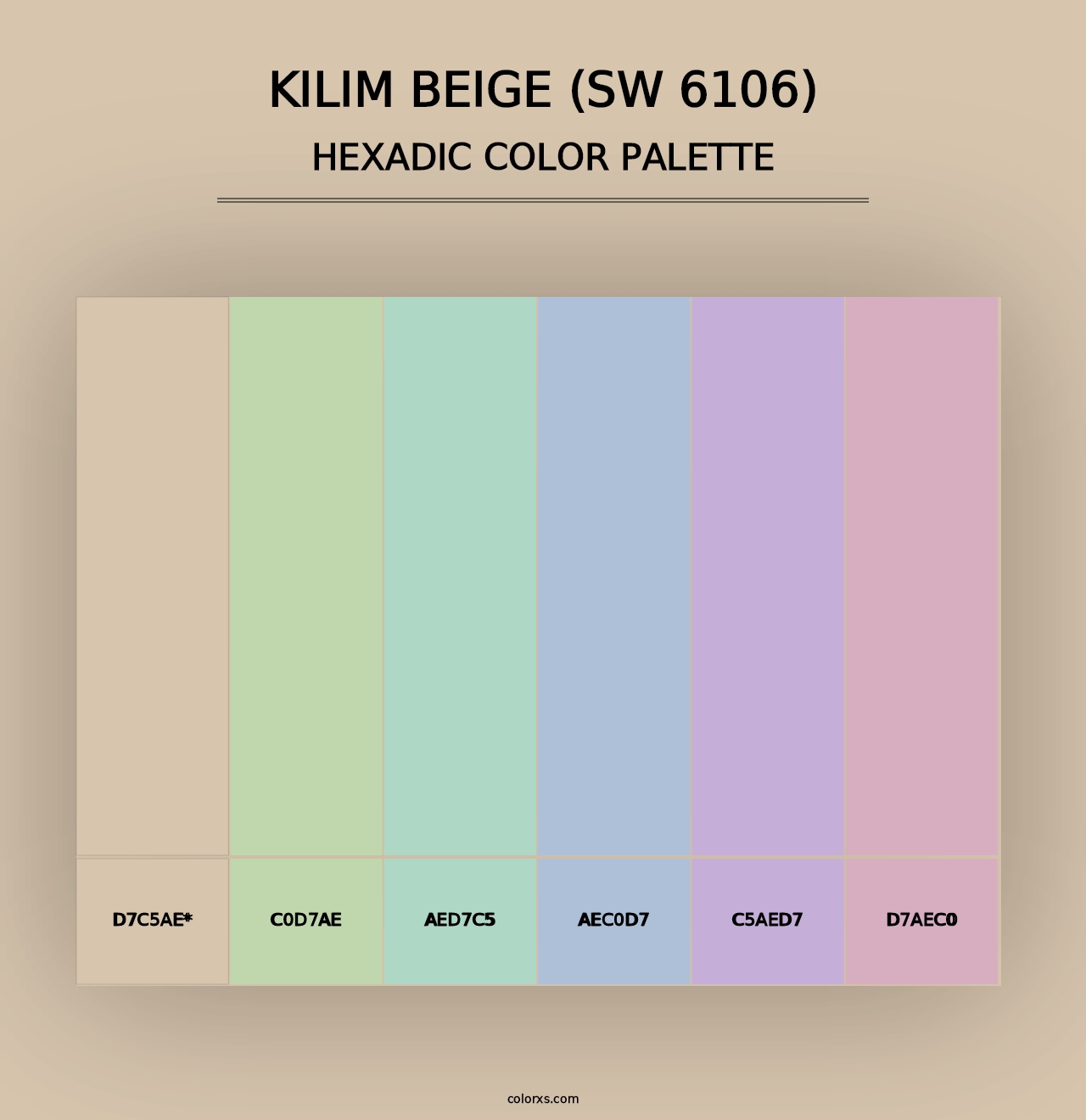 Kilim Beige (SW 6106) - Hexadic Color Palette