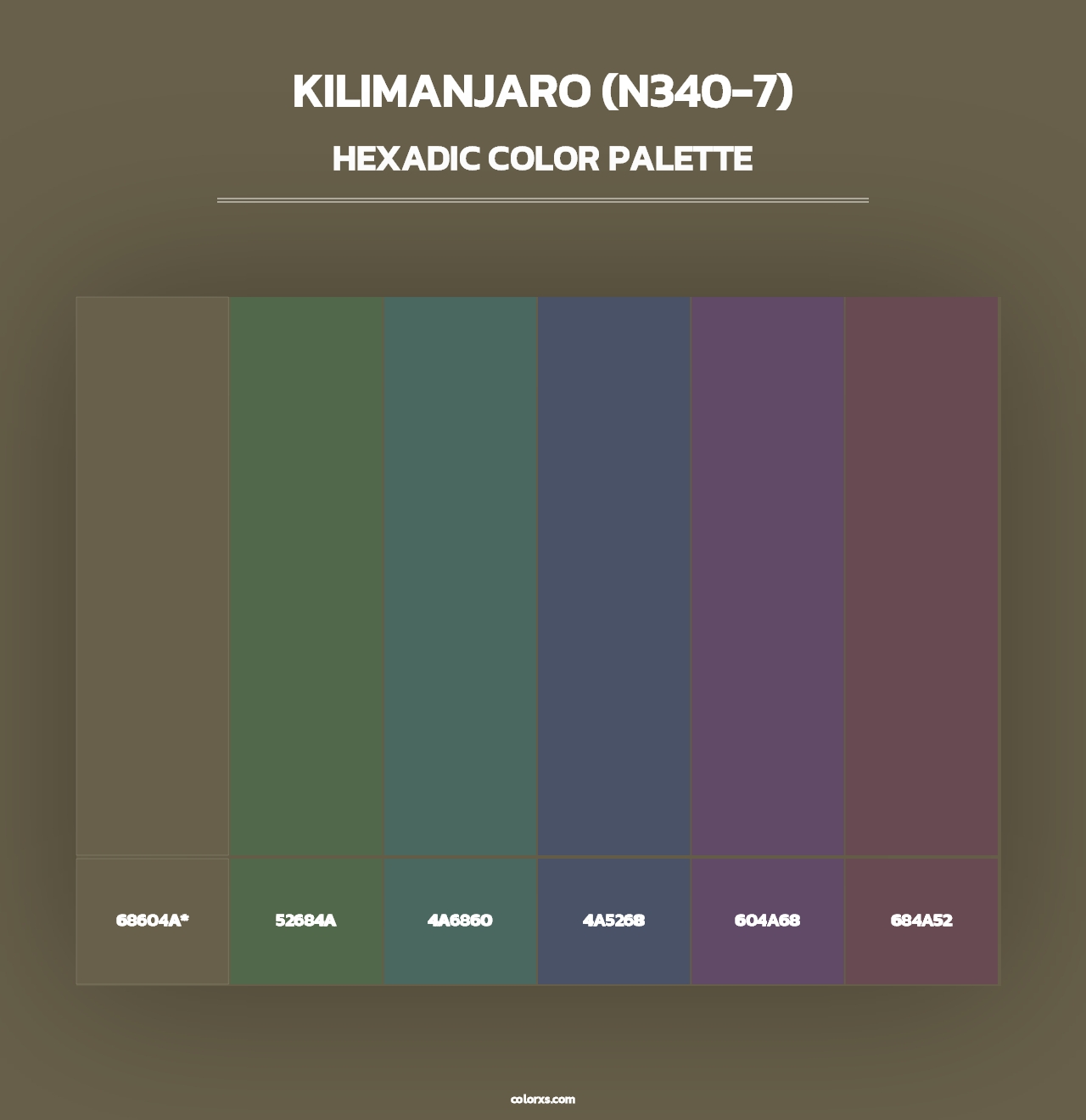 Kilimanjaro (N340-7) - Hexadic Color Palette