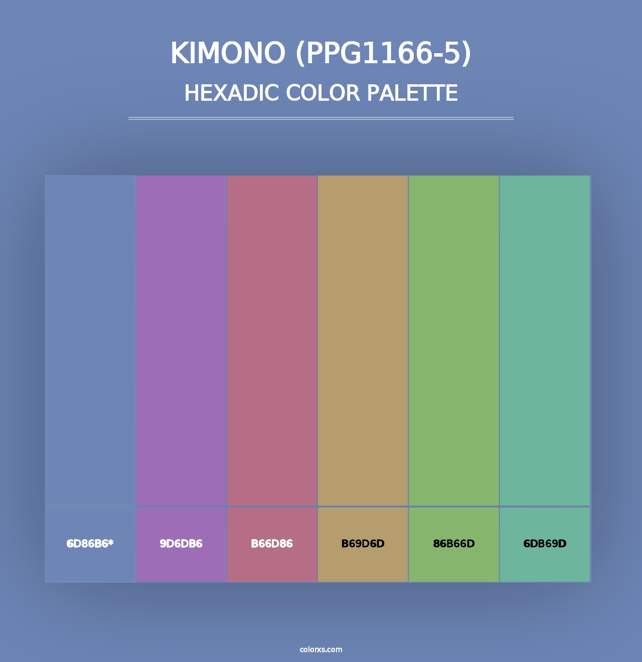 Kimono (PPG1166-5) - Hexadic Color Palette