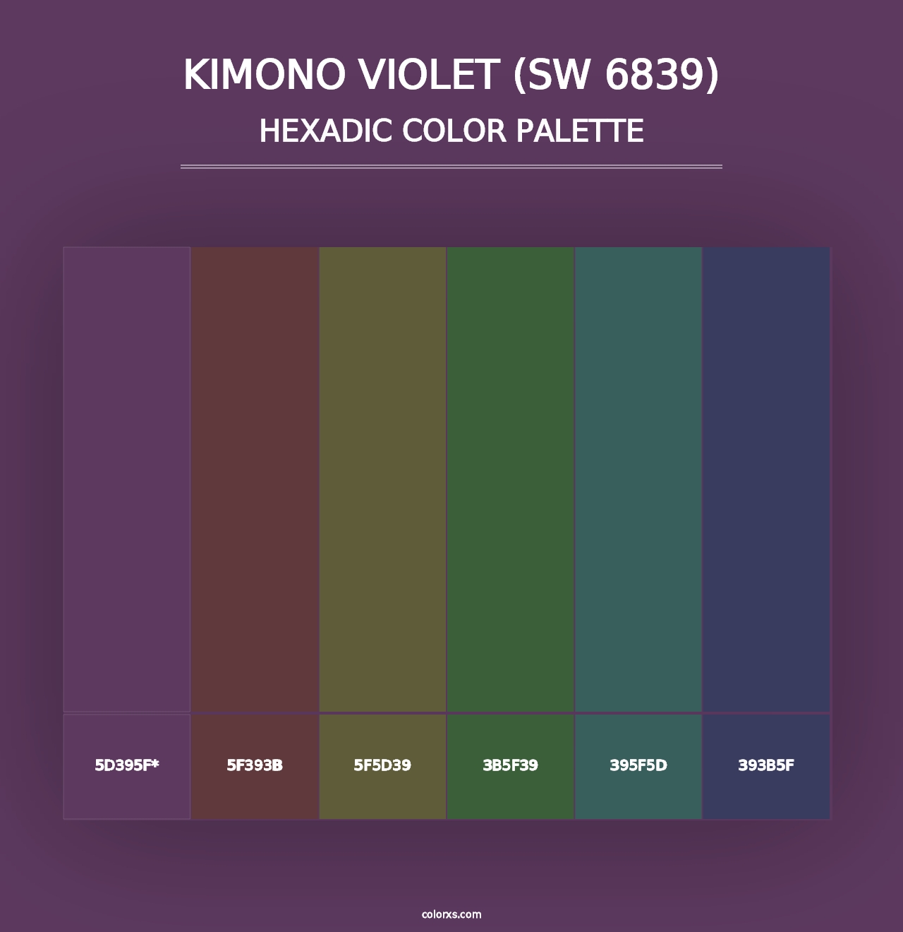 Kimono Violet (SW 6839) - Hexadic Color Palette