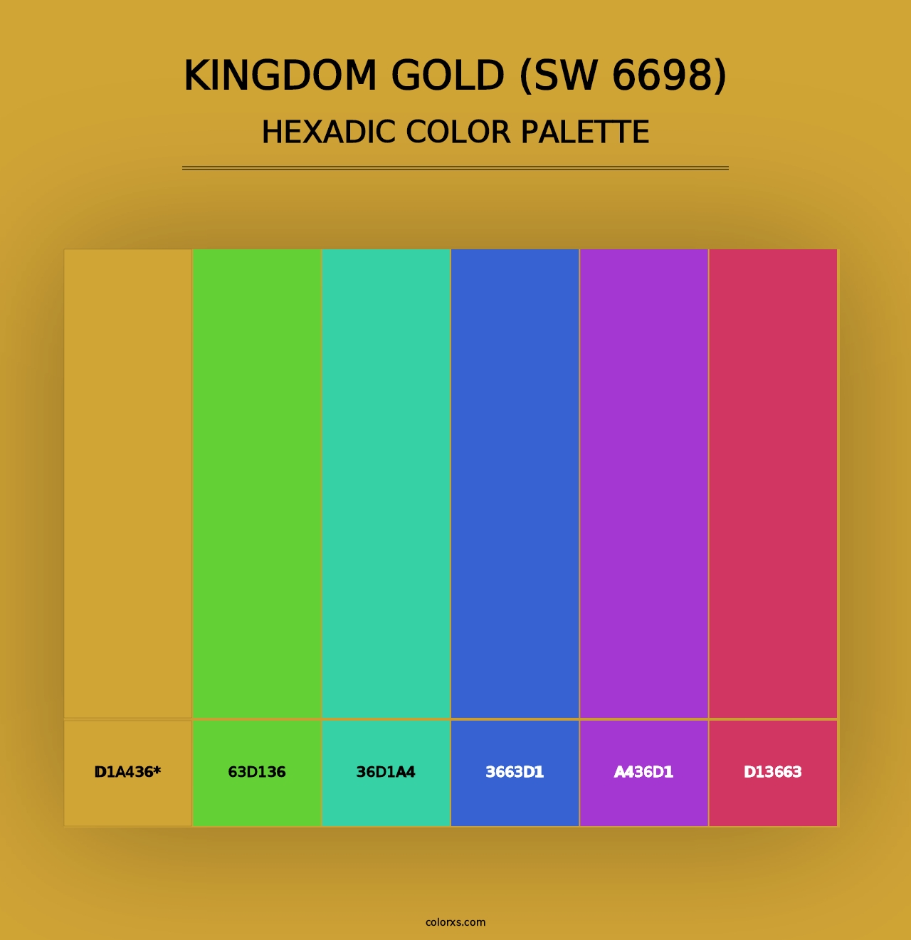 Kingdom Gold (SW 6698) - Hexadic Color Palette