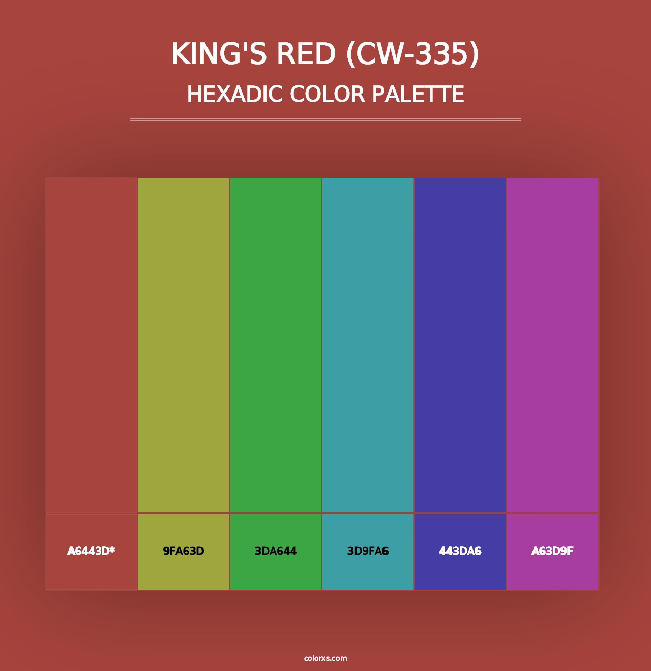 King's Red (CW-335) - Hexadic Color Palette