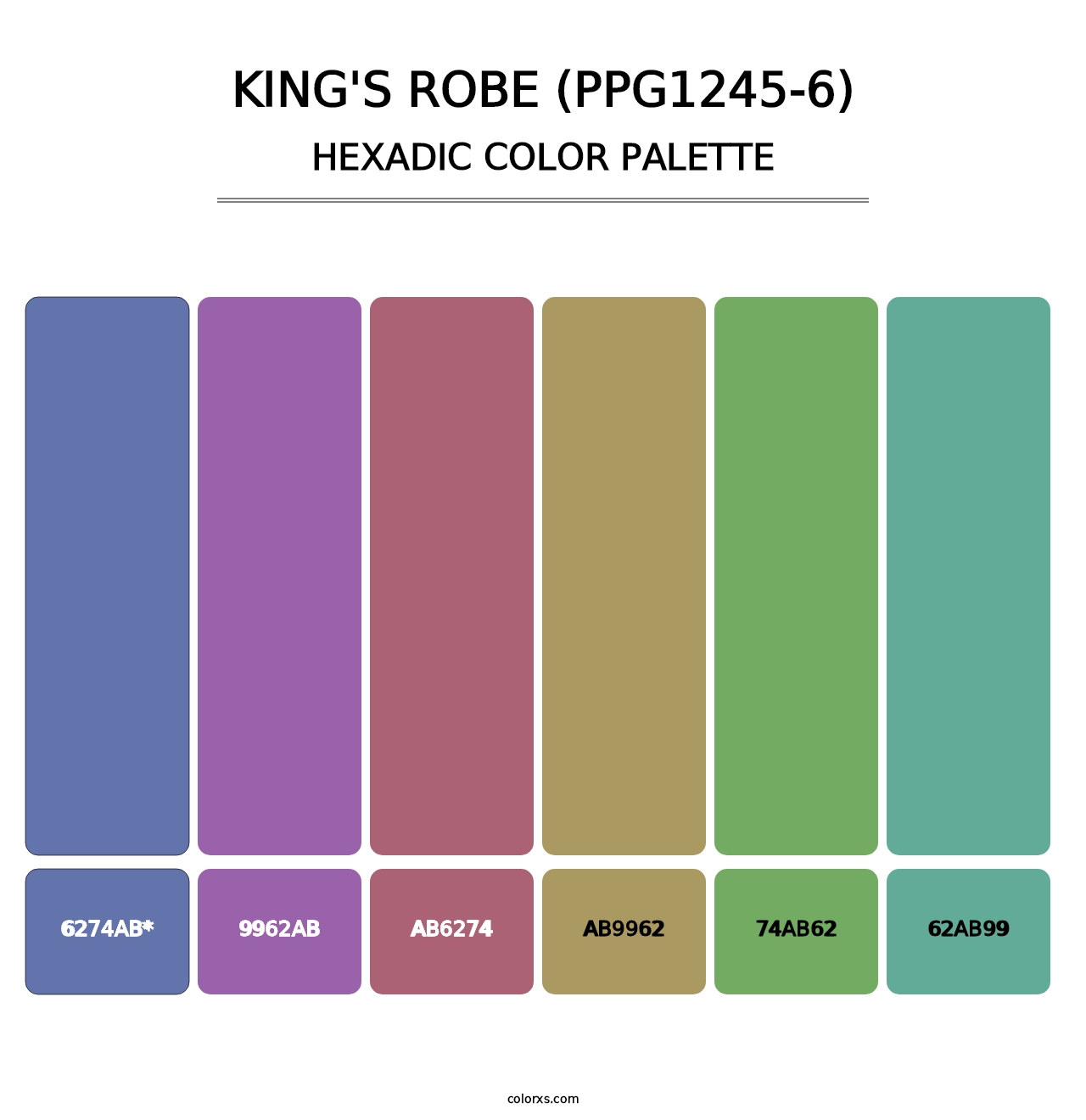 King's Robe (PPG1245-6) - Hexadic Color Palette