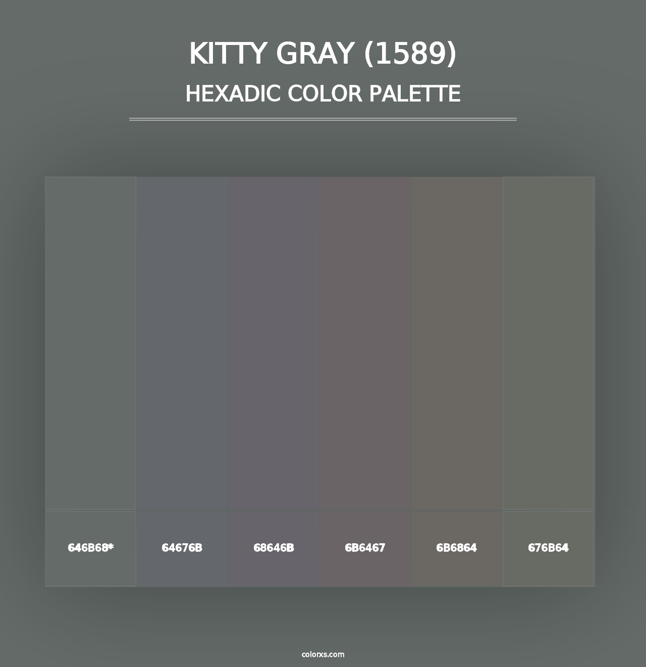 Kitty Gray (1589) - Hexadic Color Palette