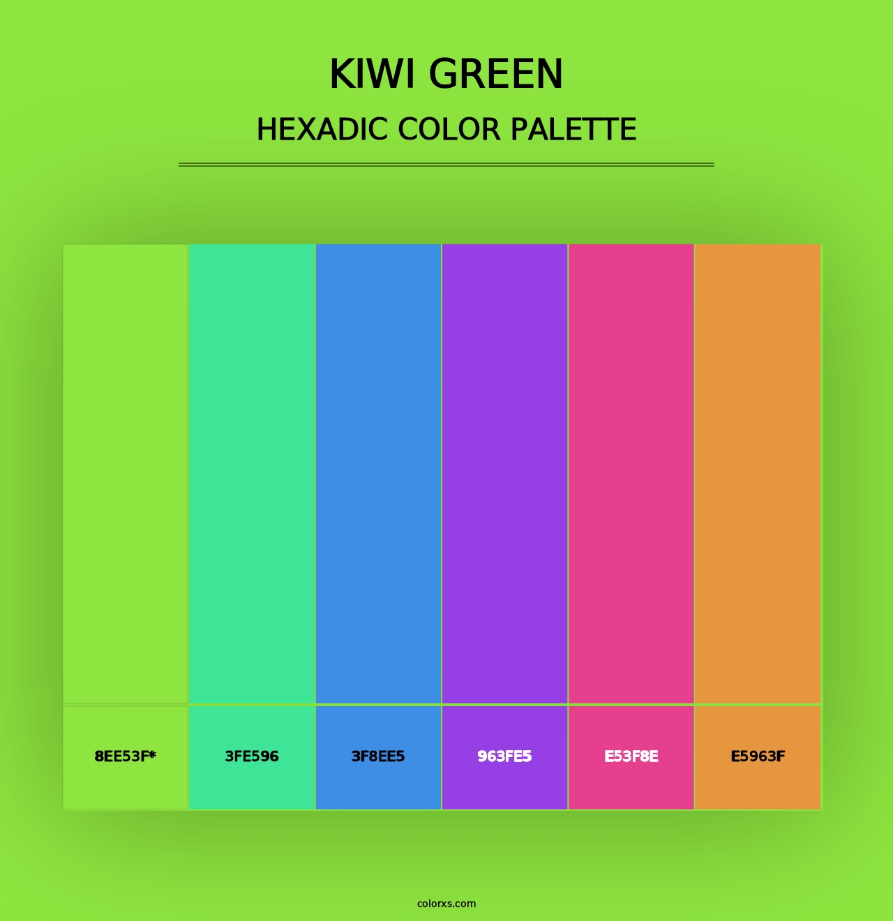 Kiwi Green - Hexadic Color Palette