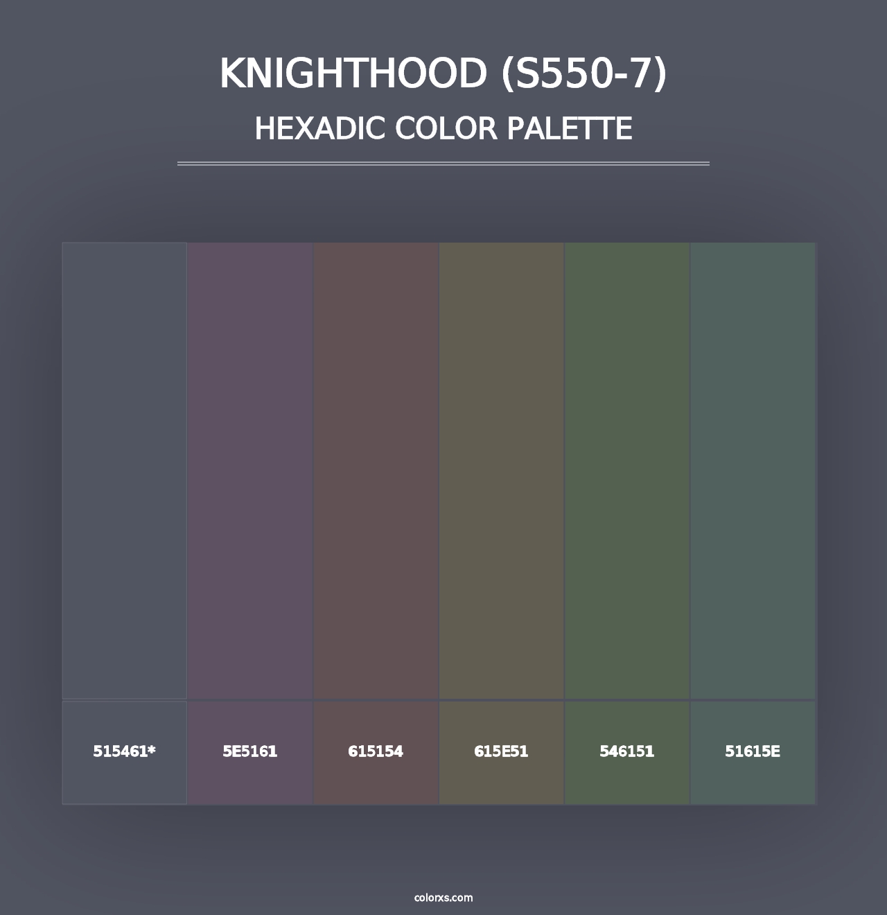 Knighthood (S550-7) - Hexadic Color Palette